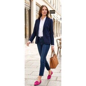 Talbots Pink Suede Tassel Loafers Pointed Toe Leather Lined Size 8.5 M